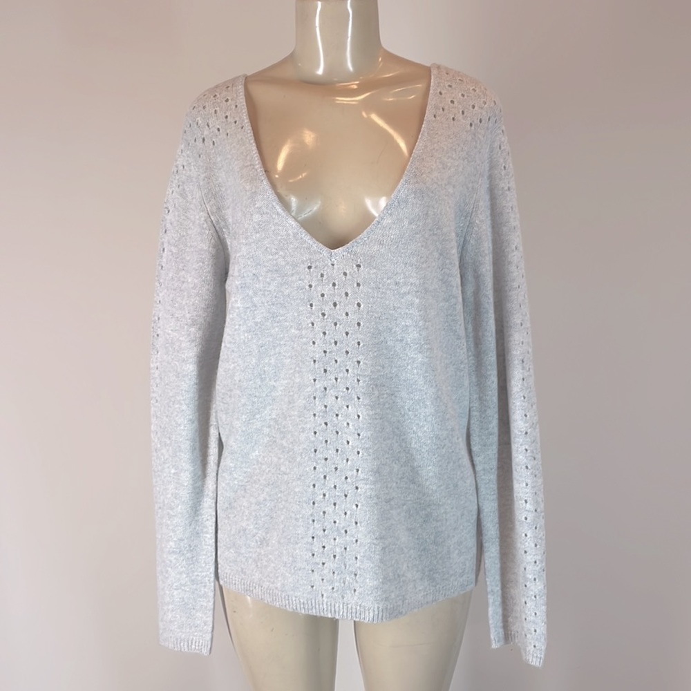 Brodie Fine Cashmere Rowan Cashmere Sweater Super Grey Medium